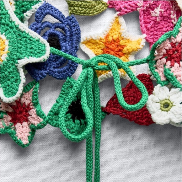 NWT Zara Floral Crochet Crop Top - Picture 10 of 16